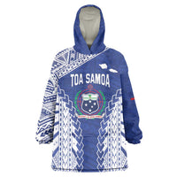 Toa Samoa Rugby Custom Wearable Blanket Hoodie Go Champions Pacific Samoan Pattern - Polynesian Pride