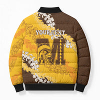 Personalized Mililani Hawaii High School Bomber Puffer Jacket Puakenikeni Lei Hawaiian Pattern - Polynesian Pride
