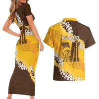 Personalized Mililani Hawaii High School Couples Matching Short Sleeve Bodycon Dress and Hawaiian Shirt Puakenikeni Lei Hawaiian Pattern - Polynesian Pride