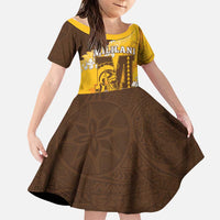 Personalized Mililani Hawaii High School Family Matching Summer Maxi Dress and Hawaiian Shirt Puakenikeni Lei Hawaiian Pattern LT14 Daughter's Dress Yellow - Polynesian Pride