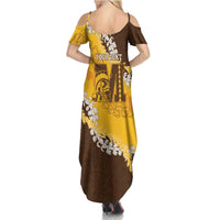 Personalized Mililani Hawaii High School Family Matching Summer Maxi Dress and Hawaiian Shirt Puakenikeni Lei Hawaiian Pattern LT14 - Polynesian Pride