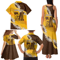 Personalized Mililani Hawaii High School Family Matching Tank Maxi Dress and Hawaiian Shirt Puakenikeni Lei Hawaiian Pattern LT14 - Polynesian Pride