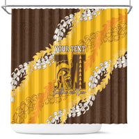 Personalized Mililani Hawaii High School Shower Curtain Puakenikeni Lei Hawaiian Pattern - Polynesian Pride