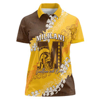 Personalized Mililani Hawaii High School Women Polo Shirt Puakenikeni Lei Hawaiian Pattern - Polynesian Pride
