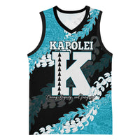 Personalized Kapolei Hawaii High School Basketball Jersey Puakenikeni Lei Hawaiian Pattern - Polynesian Pride
