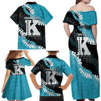 Personalized Kapolei Hawaii High School Family Matching Off Shoulder Maxi Dress and Hawaiian Shirt Puakenikeni Lei Hawaiian Pattern LT14 - Polynesian Pride