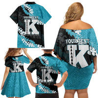 Personalized Kapolei Hawaii High School Family Matching Off Shoulder Short Dress and Hawaiian Shirt Puakenikeni Lei Hawaiian Pattern LT14 - Polynesian Pride