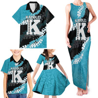 Personalized Kapolei Hawaii High School Family Matching Tank Maxi Dress and Hawaiian Shirt Puakenikeni Lei Hawaiian Pattern - Polynesian Pride