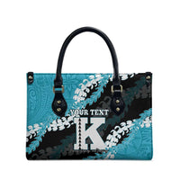 Personalized Kapolei Hawaii High School Leather Bag Puakenikeni Lei Hawaiian Pattern - Polynesian Pride