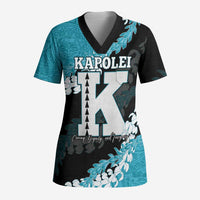 Personalized Kapolei Hawaii High School Scrub Top Puakenikeni Lei Hawaiian Pattern - Polynesian Pride