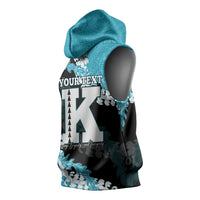 Personalized Kapolei Hawaii High School Sleeveless Hoodie Puakenikeni Lei Hawaiian Pattern - Polynesian Pride