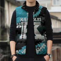Personalized Kapolei Hawaii High School Sleeveless Puffer Jacket Puakenikeni Lei Hawaiian Pattern - Polynesian Pride