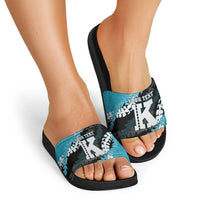 Personalized Kapolei Hawaii High School Slide Sandals Puakenikeni Lei Hawaiian Pattern - Polynesian Pride