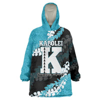 Personalized Kapolei Hawaii High School Wearable Blanket Hoodie Puakenikeni Lei Hawaiian Pattern - Polynesian Pride