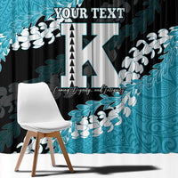 Personalized Kapolei Hawaii High School Window Curtain Puakenikeni Lei Hawaiian Pattern - Polynesian Pride