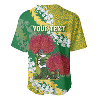 Personalized Leilehua Hawaii High School Baseball Jersey Puakenikeni Lei Hawaiian Pattern - Polynesian Pride
