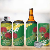 Personalized Leilehua Hawaii High School 4 in 1 Can Cooler Tumbler Puakenikeni Lei Hawaiian Pattern - Polynesian Pride