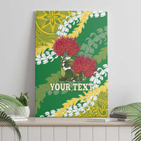 Personalized Leilehua Hawaii High School Canvas Wall Art Puakenikeni Lei Hawaiian Pattern - Polynesian Pride