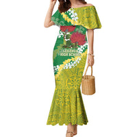 Personalized Leilehua Hawaii High School Family Matching Mermaid Dress and Hawaiian Shirt Puakenikeni Lei Hawaiian Pattern - Polynesian Pride