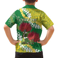 Personalized Leilehua Hawaii High School Family Matching Puletasi and Hawaiian Shirt Puakenikeni Lei Hawaiian Pattern - Polynesian Pride