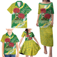 Personalized Leilehua Hawaii High School Family Matching Puletasi and Hawaiian Shirt Puakenikeni Lei Hawaiian Pattern - Polynesian Pride