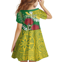 Personalized Leilehua Hawaii High School Family Matching Short Sleeve Bodycon Dress and Hawaiian Shirt Puakenikeni Lei Hawaiian Pattern LT14 - Polynesian Pride