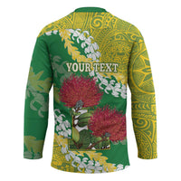 Personalized Leilehua Hawaii High School Hockey Jersey Puakenikeni Lei Hawaiian Pattern - Polynesian Pride