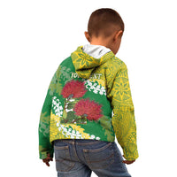 Personalized Leilehua Hawaii High School Kid Hoodie Puakenikeni Lei Hawaiian Pattern - Polynesian Pride