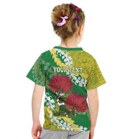 Personalized Leilehua Hawaii High School Kid T Shirt Puakenikeni Lei Hawaiian Pattern - Polynesian Pride