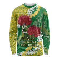 Personalized Leilehua Hawaii High School Long Sleeve Shirt Puakenikeni Lei Hawaiian Pattern - Polynesian Pride