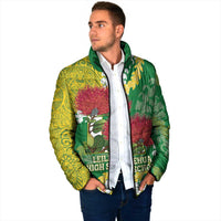 Personalized Leilehua Hawaii High School Padded Jacket Puakenikeni Lei Hawaiian Pattern - Polynesian Pride