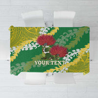 Personalized Leilehua Hawaii High School Tablecloth Puakenikeni Lei Hawaiian Pattern - Polynesian Pride