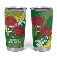Personalized Leilehua Hawaii High School Tumbler Cup Puakenikeni Lei Hawaiian Pattern - Polynesian Pride