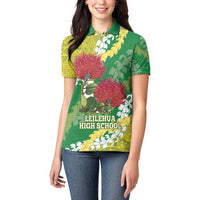 Personalized Leilehua Hawaii High School Women Polo Shirt Puakenikeni Lei Hawaiian Pattern - Polynesian Pride