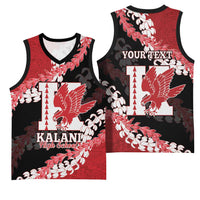 Personalized Kalani Hawaii High School Basketball Jersey Puakenikeni Lei Hawaiian Pattern - Polynesian Pride