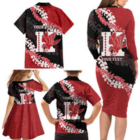 Personalized Kalani Hawaii High School Family Matching Long Sleeve Bodycon Dress and Hawaiian Shirt Puakenikeni Lei Hawaiian Pattern LT14 - Polynesian Pride
