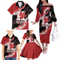 Personalized Kalani Hawaii High School Family Matching Off The Shoulder Long Sleeve Dress and Hawaiian Shirt Puakenikeni Lei Hawaiian Pattern - Polynesian Pride