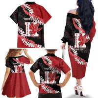 Personalized Kalani Hawaii High School Family Matching Off The Shoulder Long Sleeve Dress and Hawaiian Shirt Puakenikeni Lei Hawaiian Pattern - Polynesian Pride