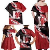 Personalized Kalani Hawaii High School Family Matching Off Shoulder Maxi Dress and Hawaiian Shirt Puakenikeni Lei Hawaiian Pattern - Polynesian Pride