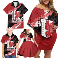 Personalized Kalani Hawaii High School Family Matching Off Shoulder Short Dress and Hawaiian Shirt Puakenikeni Lei Hawaiian Pattern LT14 - Polynesian Pride
