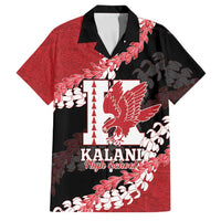 Personalized Kalani Hawaii High School Family Matching Off Shoulder Short Dress and Hawaiian Shirt Puakenikeni Lei Hawaiian Pattern LT14 Dad's Shirt - Short Sleeve Red - Polynesian Pride