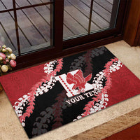 Personalized Kalani Hawaii High School Rubber Doormat Puakenikeni Lei Hawaiian Pattern - Polynesian Pride