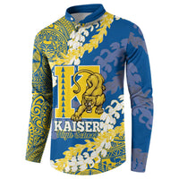 Personalized Kaiser Hawaii High School Button Sweatshirt Puakenikeni Lei Hawaiian Pattern - Polynesian Pride