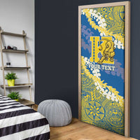 Personalized Kaiser Hawaii High School Door Cover Puakenikeni Lei Hawaiian Pattern - Polynesian Pride