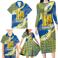 Personalized Kaiser Hawaii High School Family Matching Long Sleeve Bodycon Dress and Hawaiian Shirt Puakenikeni Lei Hawaiian Pattern - Polynesian Pride
