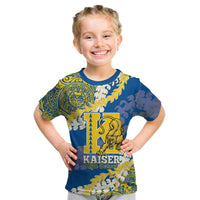Personalized Kaiser Hawaii High School Kid T Shirt Puakenikeni Lei Hawaiian Pattern - Polynesian Pride