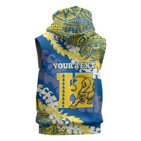 Personalized Kaiser Hawaii High School Sleeveless Zip Hoodie Puakenikeni Lei Hawaiian Pattern - Polynesian Pride
