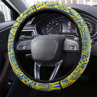 Kaiser Hawaii High School Steering Wheel Cover Puakenikeni Lei Hawaiian Pattern - Polynesian Pride