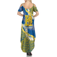 Personalized Kaiser Hawaii High School Summer Maxi Dress Puakenikeni Lei Hawaiian Pattern - Polynesian Pride