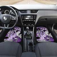 Purple Polynesian Car Mats Hammerhead Shark Tattoo Royal Plumeria Gradient Vibes LT14 - Polynesian Pride